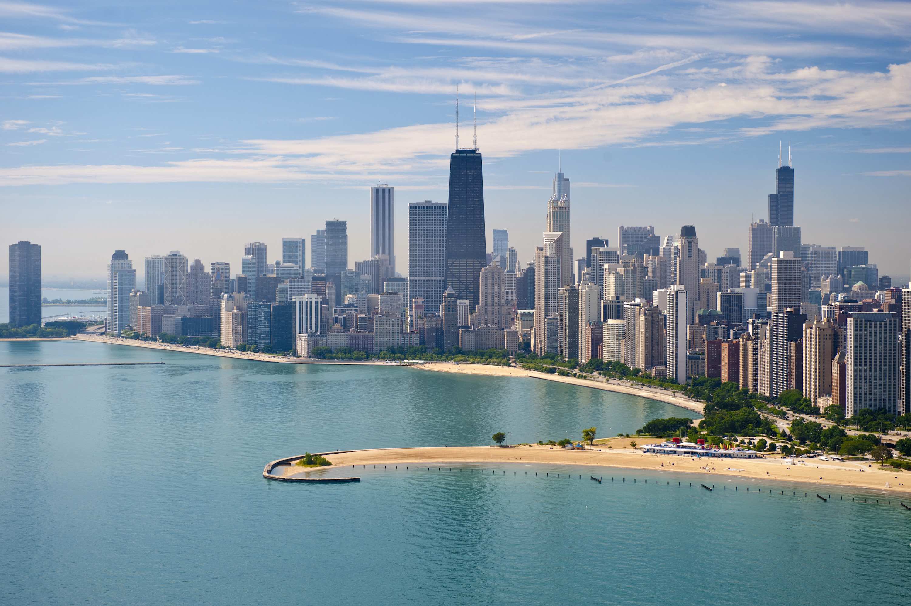 Chicago skyline from the water image