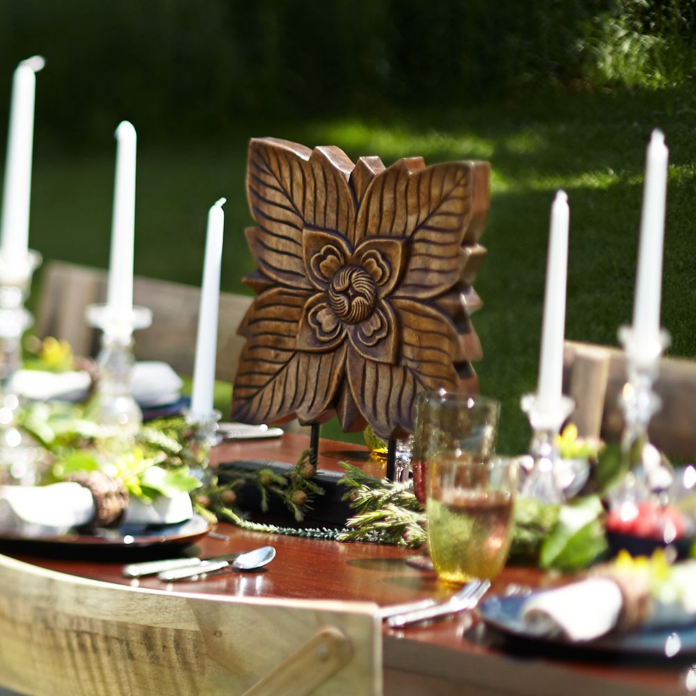 Wood Carved Decoration Using Rain Tree image