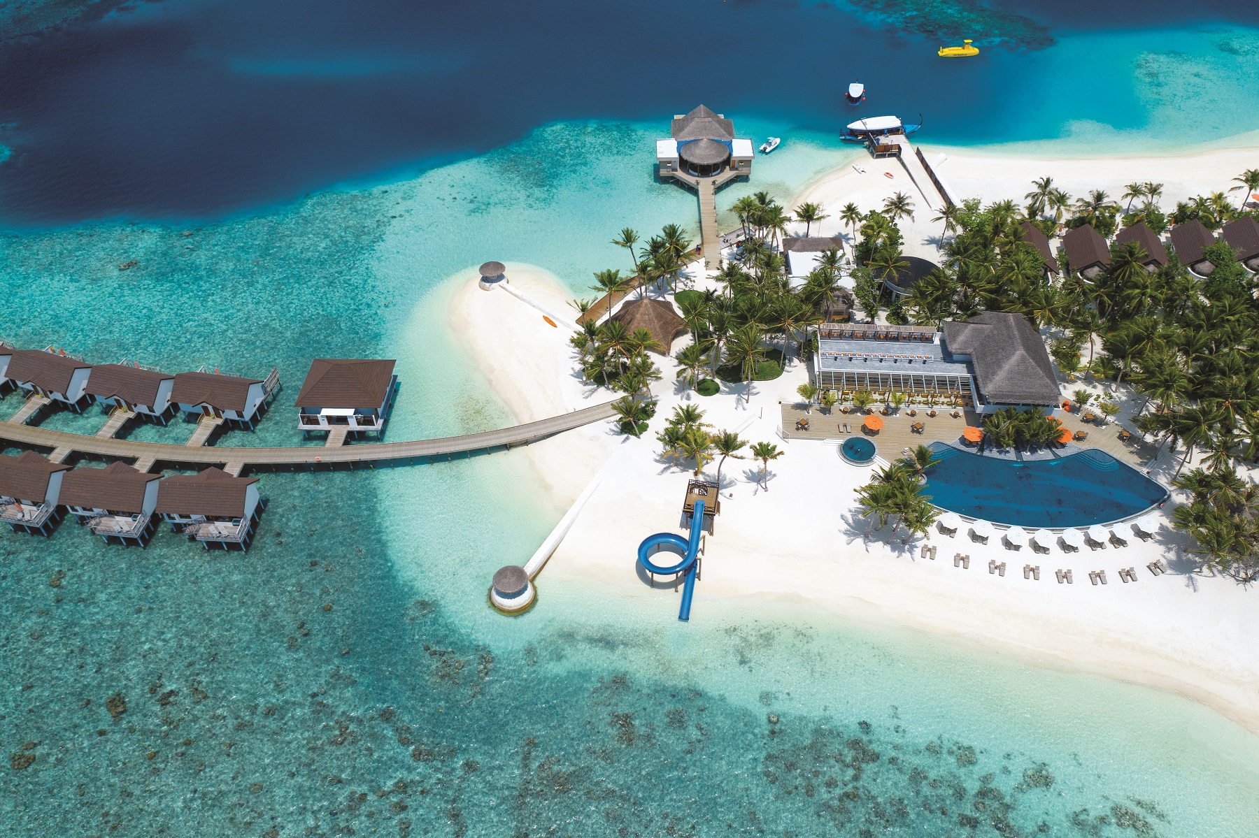 The Sangs and Beach with Water Slide